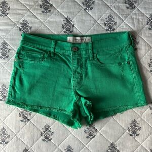 Abercrombie Women's Green Denim Shorts